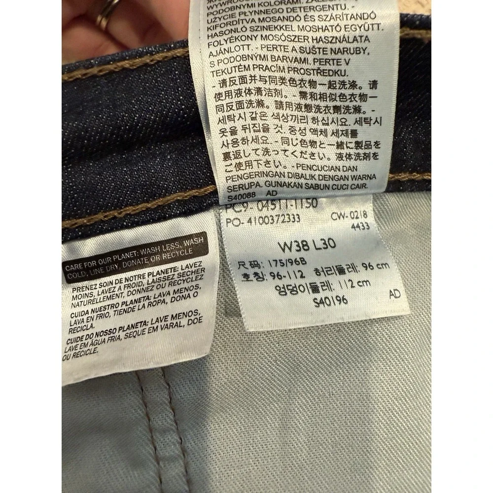 Levis 511 Jeans Slim Fit Dark Wash Denim Mens 38x30 Blue - Picture 6 of 7